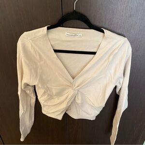 Abercrombie & Fitch Cream Twist Front Blouse